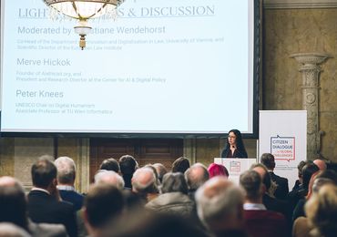 Merve Hickok, AI ethics and policy expert, founder of AIethicist.org, and President & Research Director at the Center for AI & Digital Policy. — Picture: Amélie Chapalain / TU Wien Informatics