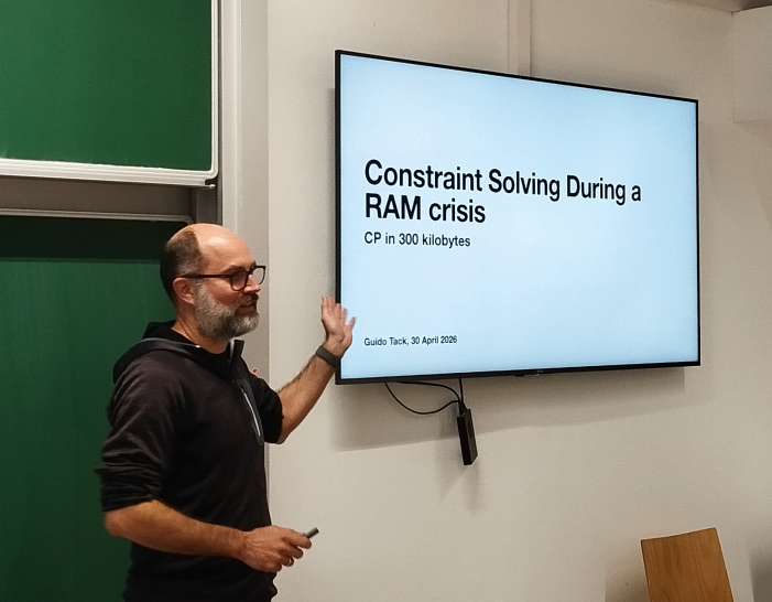 Guido Tack: “Constraint Solving During a RAM Crisis: CP in 300 Kilobytes”